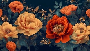 绚丽多彩的绽放花朵