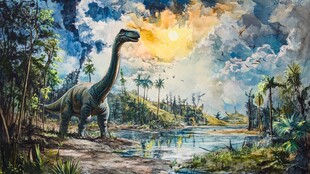 漫步丛林的巨型恐龙