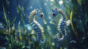 梦幻海底的双海马共舞
