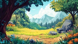 梦幻森林中的山间小径