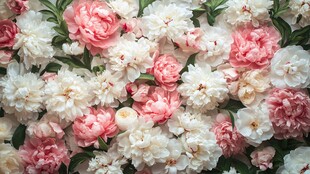 缤纷芍药花海绽放美丽