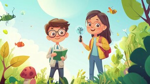 儿童户外探索欢乐时刻