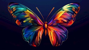 梦幻绚丽彩色蝴蝶