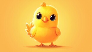 可爱小黄鸡向你招手啦