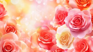 浪漫缤纷玫瑰梦幻背景图