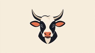简约风牛头图标设计
