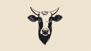 简约牛头图案设计