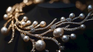 奢华珍珠钻石项链饰品