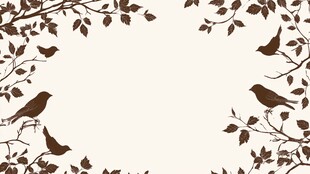 枝头鸟儿剪影装饰图案