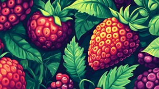 缤纷莓果与绿叶的梦幻组合