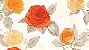 手绘玫瑰花卉图案背景