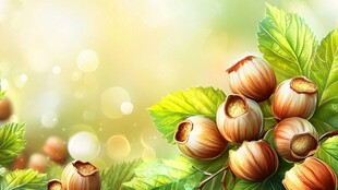 榛果绿叶 清新自然画面