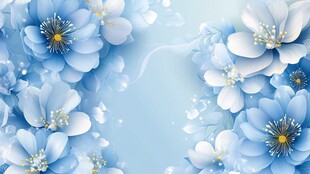梦幻蓝花背景图