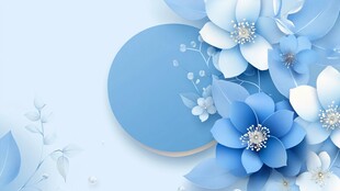 梦幻蓝调花卉背景图