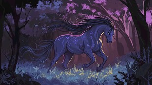 夜林中的梦幻蓝马