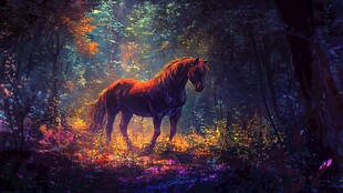 梦幻森林中的骏马