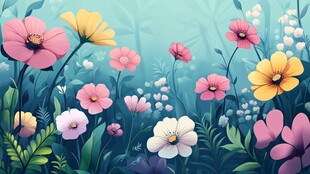 梦幻花卉景观 缤纷花朵绽放