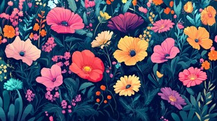 缤纷花卉图案 营造自然氛围