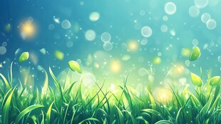 清新草地梦幻光斑背景图