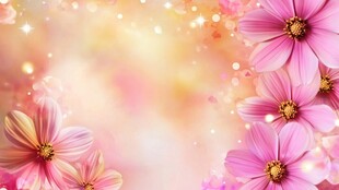 梦幻粉色花卉背景图