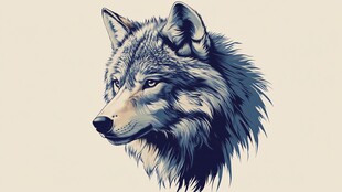 狼的肖像插画