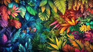 梦幻多彩热带植物景观