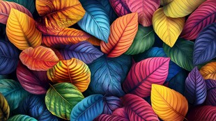 多彩斑斓的梦幻叶片世界