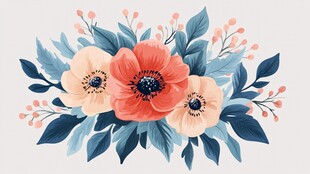 唯美花卉插画 清新色彩