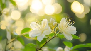 清新绽放的洁白茉莉花