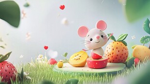 萌鼠享水果 开启甜蜜时光