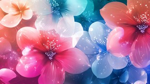 梦幻绚丽花朵背景图
