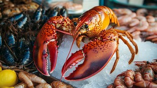 鲜活大龙虾亮相海鲜摊位