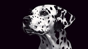 斑点狗的优雅头部特写