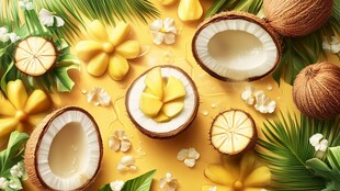 缤纷椰果与热带元素盛宴