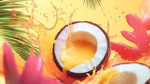 椰汁飞溅的夏日水果盛宴