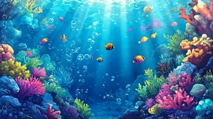 梦幻海底世界缤纷珊瑚鱼