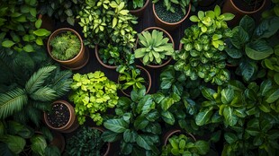 绿植盆栽墙 清新自然景致