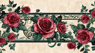 复古玫瑰花纹装饰图案