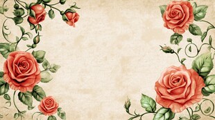 复古风玫瑰花卉装饰背景