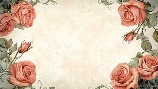 复古玫瑰边框背景图