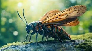 阳光下的斑斓昆虫