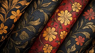 复古花卉皮革纹理图案