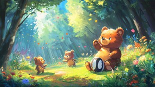 熊家族的森林欢乐时光