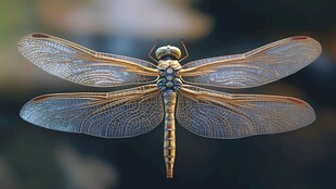 优雅蜻蜓展翅特写