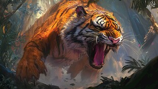 丛林猛虎怒吼图