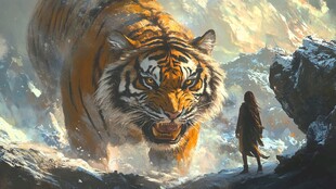 人虎对峙 奇幻场景