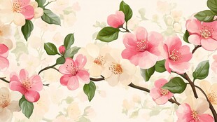 春日繁花烂漫背景图