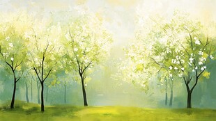 春日树林的梦幻光影世界