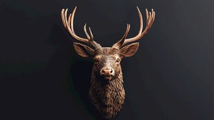 复古鹿头壁挂装饰摆件