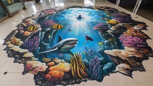 地面3D海洋世界立体画